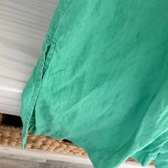 J Jill Love Linen Elegant Green Button-Up Dress Size Large - Picture 7 of 8